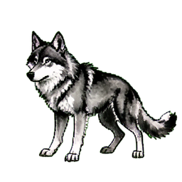 Montaria de Lobo Salvaje — sprite pixel art 256×256