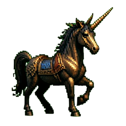 古代ユニコーン — 256×256 ピクセルアートスプライト
