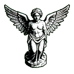 Angel Statue (1-Bit) - 256x256 pixel art sprite