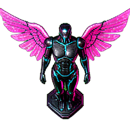 Angel Statue (Cyberpunk) - 256x256 pixel art sprite