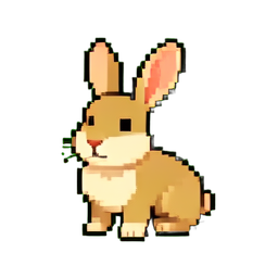 Coelho Angora — sprite pixel art 256×256