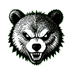 Angry Bear (1-Bit) - 256x256 pixel art sprite