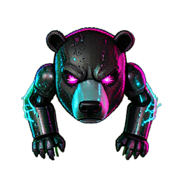 Angry Bear (Cyberpunk) - 256x256 pixel art sprite