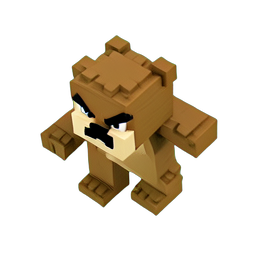 Angry Bear (Voxel) - 256x256 pixel art sprite