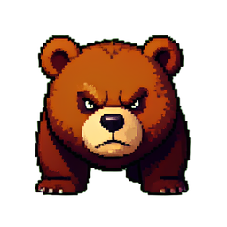 Wütender Bär — 256×256 Pixel-Art-Sprite
