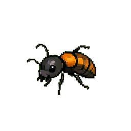 Arbeiterin Ameise — 256×256 Pixel-Art-Sprite