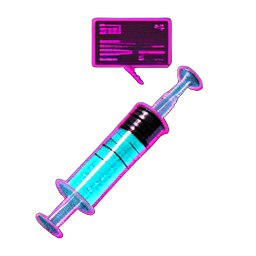 Antídoto (Cyberpunk) — sprite pixel art 256×256