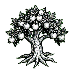 Apple Tree (1-Bit) - 256x256 pixel art sprite