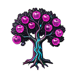 Apple Tree (Cyberpunk) - 256x256 pixel art sprite
