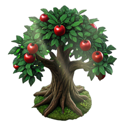 Arbre pommier (HD-2D) — sprite pixel art 256×256
