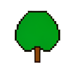 Arbre Pommier (Low-Res) — sprite pixel art 256×256