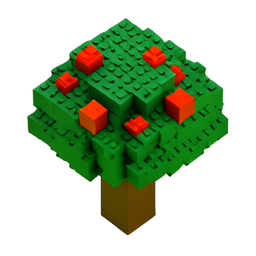 Apple Tree (Voxel) - 256x256 pixel art sprite