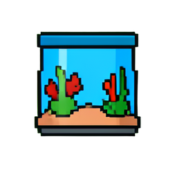 Decoración de acuario — sprite pixel art 256×256