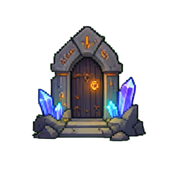 Glyphe de la porte arcanique — sprite pixel art 256×256
