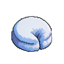 Arktischer Fuchs Gerollt — 256×256 Pixel-Art-Sprite