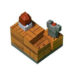 Rüstungsladen (Voxel) — 256×256 Pixel-Art-Sprite