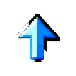 Ícone de seta para cima — sprite pixel art 256×256