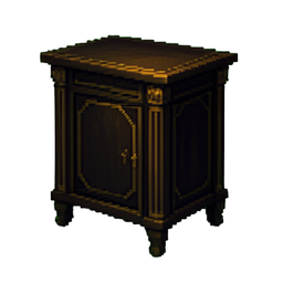Carrito de bar Art Déco — sprite pixel art 256×256