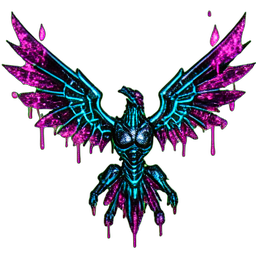 Asche Phönix (Cyberpunk) — 256×256 Pixel-Art-Sprite