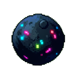 Superfície do asteroide — sprite pixel art 256×256