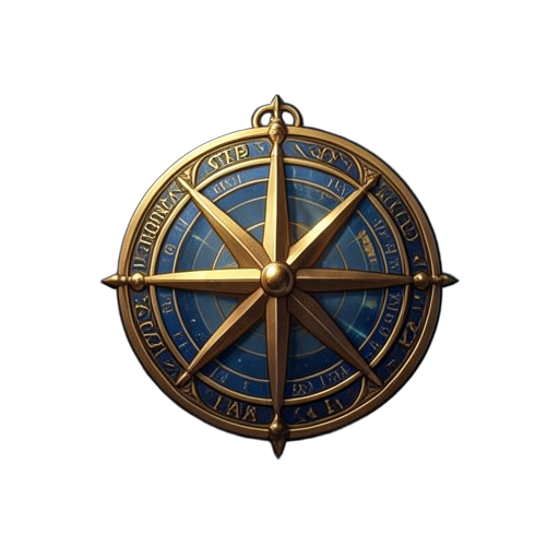 Astrolabium der Sternennavigation — 512×512 Pixel-Art-Sprite