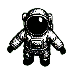 Astronaut (1-Bit) — 256×256 Pixel-Art-Sprite