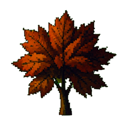 Fleur de buisson d'automne — sprite pixel art 256×256