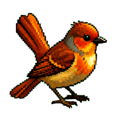 Autumn Nest Bird — 256×256 pixel art sprite