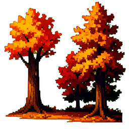 Floresta de Outono — sprite pixel art 256×256