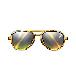 Lunettes de pilote or — sprite pixel art 256×256