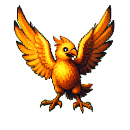 赤ちゃん不死鳥 — 256×256 ピクセルアートスプライト