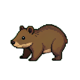 Badger — 256×256 pixel art sprite