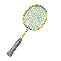Raquette de badminton tendue — sprite pixel art 256×256