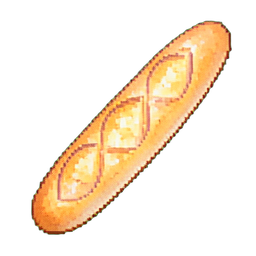 Baguette — 256×256 pixel art sprite
