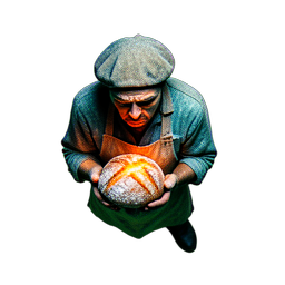 Bäcker (Cinematisch) — 256×256 Pixel-Art-Sprite