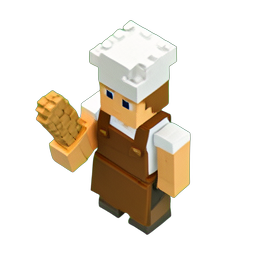 Bäcker (Voxel) — 256×256 Pixel-Art-Sprite