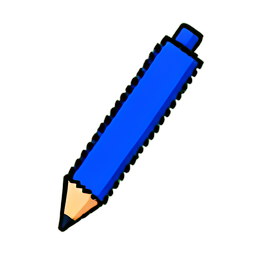 Ballpoint Pen Blue — 256×256 pixel art sprite