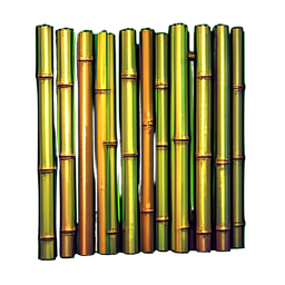 Pared de pantalla de bambú — sprite pixel art 256×256