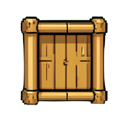 Prateleira de bambu — sprite pixel art 256×256