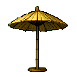 Bambus-Regenstand — 256×256 Pixel-Art-Sprite