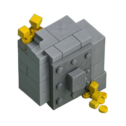 Bank (Voxel) — 256×256 Pixel-Art-Sprite