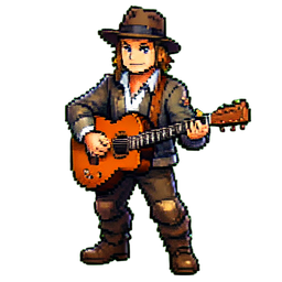 Músico Bardo — sprite pixel art 256×256