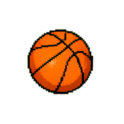 Orange de basketball — sprite pixel art 256×256