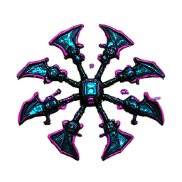Enjambre de murciélagos (Cyberpunk) — sprite pixel art 256×256