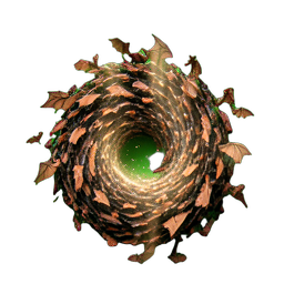 バットの群れ (HD-2D) — 256×256 ピクセルアートスプライト