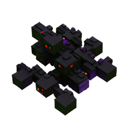 Essaim de chauves-souris (Voxel) — sprite pixel art 256×256