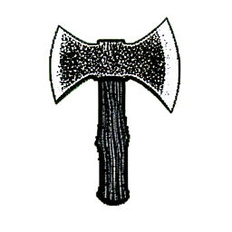 Kriegshieb (1-Bit) — 256×256 Pixel-Art-Sprite