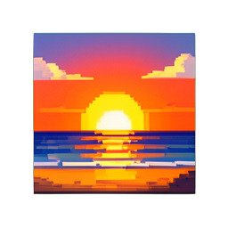 Beach Sunrise - 256x256 pixel art sprite