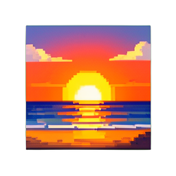 Beach Sunrise — 256×256 pixel art sprite