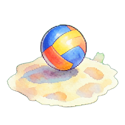 해변 배구 모래 — 256×256 픽셀 아트 스프라이트